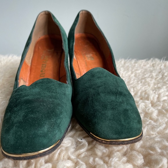 Green suede leather shoes size 8 Spanish leather - Picture 3 of 9